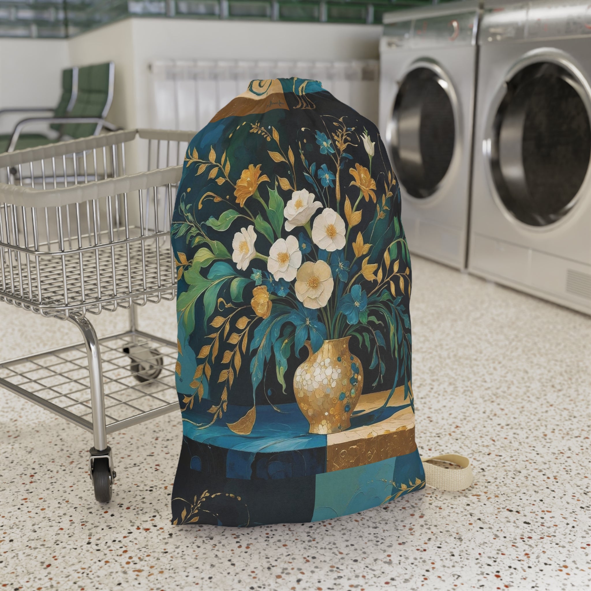 Floral Laundry Bag - Elegant Design Fabric Hamper for Stylish Organization - Rosetta Creative Boutique